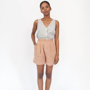 Esby High Waisted Linen Shorts- NWT
